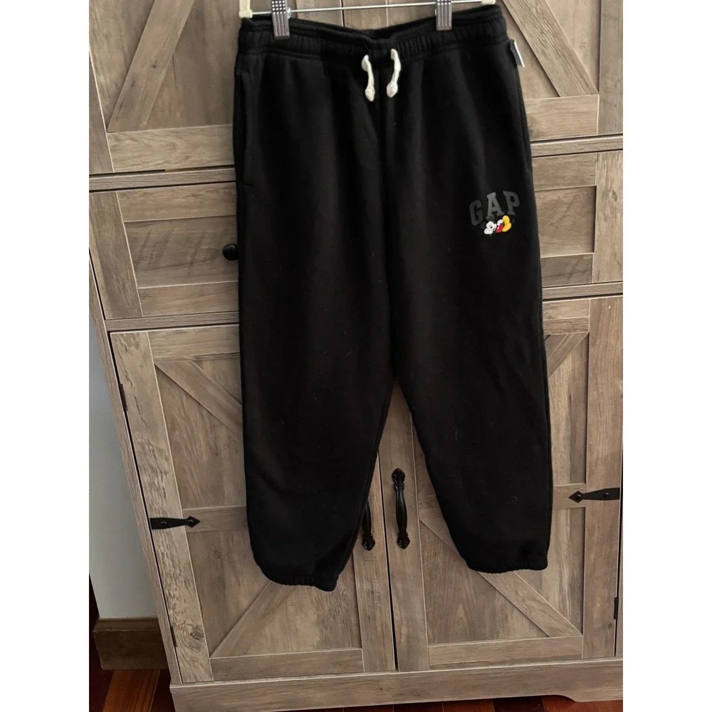 Gap Kids Disney Mickey Mouse Joggers Black Fleece Sweatpants Boys Girls L 10